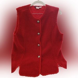 Aqua Sheen Vibrant Red Sleeveless Knit Vest